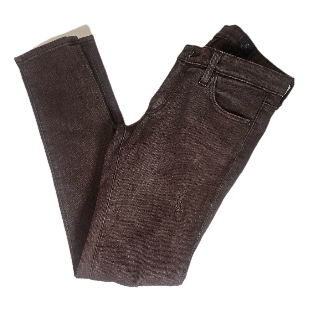 AG Adriano Goldschmied Jeans Womens Brown The‎ Legging Ankle Super Skinny USA